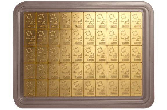 50 Gram Valcambi Gold CombiBar 50x1g New w/ Assay